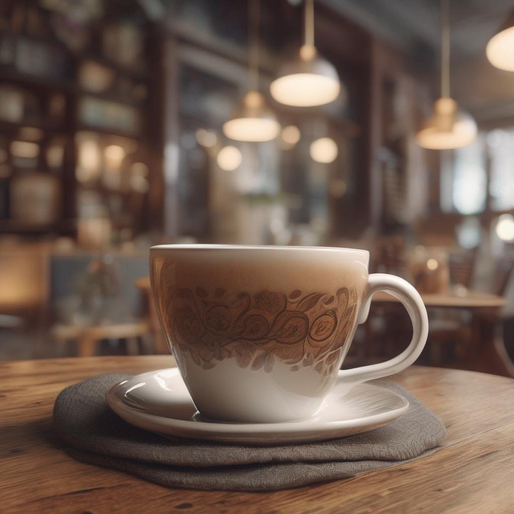 Gérer le stress du premier rendez-vous: Personne détendue dans un café avec une tasse de thé et un sourire chaleureux.jpg