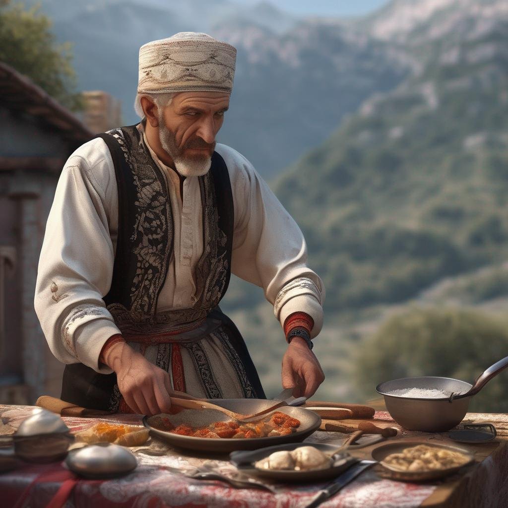 séduction homme albanais traditionnel cuisine lumière ambiance montagne.jpg